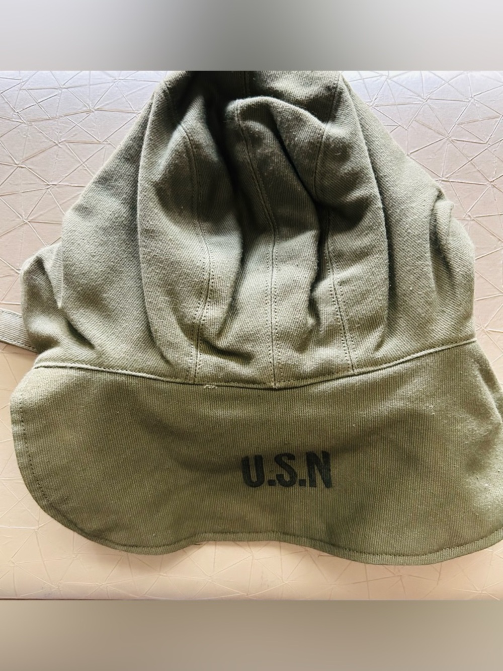 WW2 US Navy Foul Weather Deck Cap hat Contract NXsx65902 Size 6 1/4